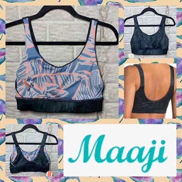 NWT MSRP $60 MAAJI Reversible Medium Impact Sports Bra Women's Size Large - Picture 1 of 11